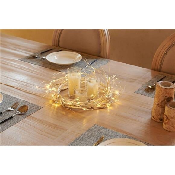 Lighted Birch Garland 6FT 48 LED Battery Operated with Timer Pre-lit - Picture 5 of 7